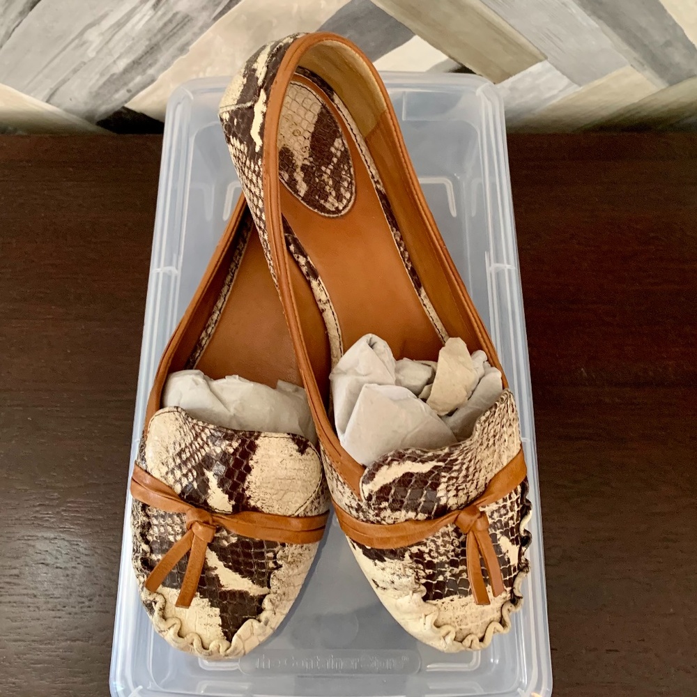 KATE SPADE Snake Leather Moccasin Loafer 8.5